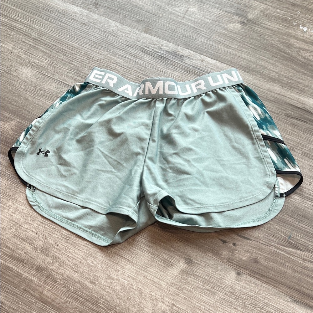 Under Armour Women's Teal and Gray Athletic Shorts